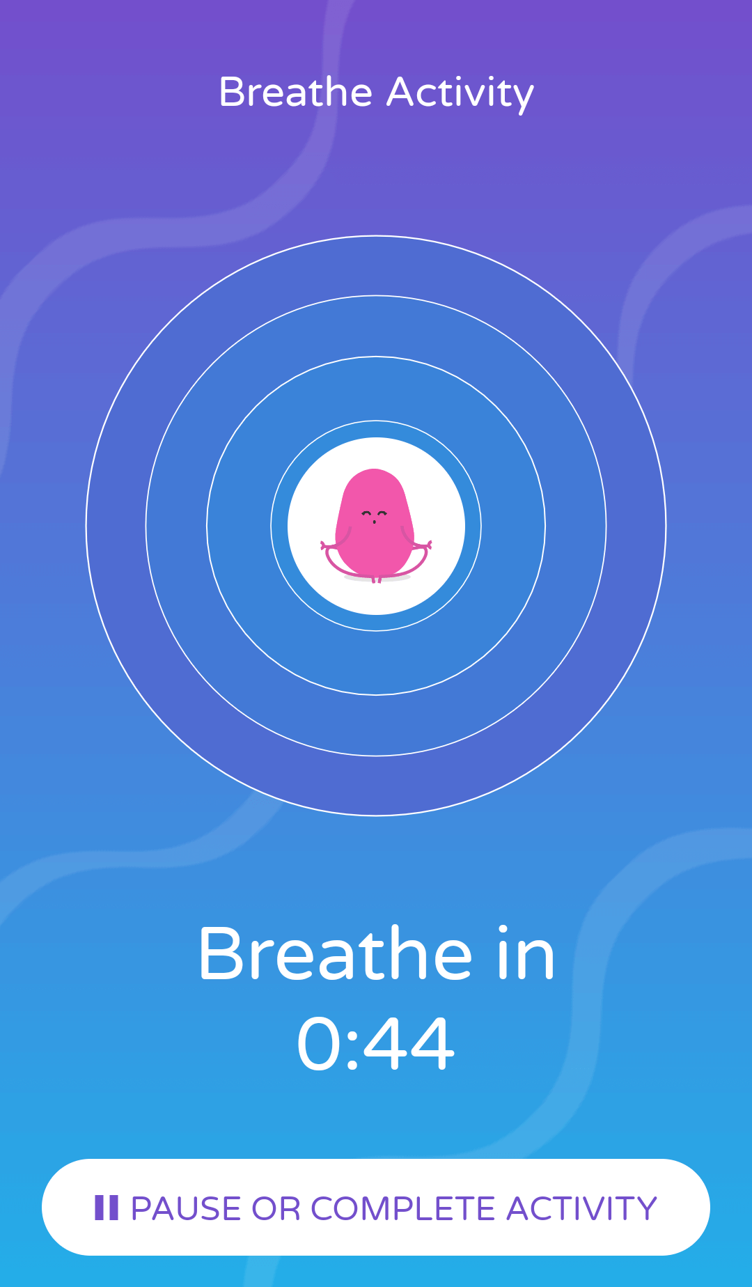 Calm HarmアプリのBreathe Activitiyのスクリーンショット