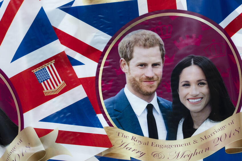 ハリー王子とメーガン妃のロイヤルウェディングを祝うユニオンジャック旗
