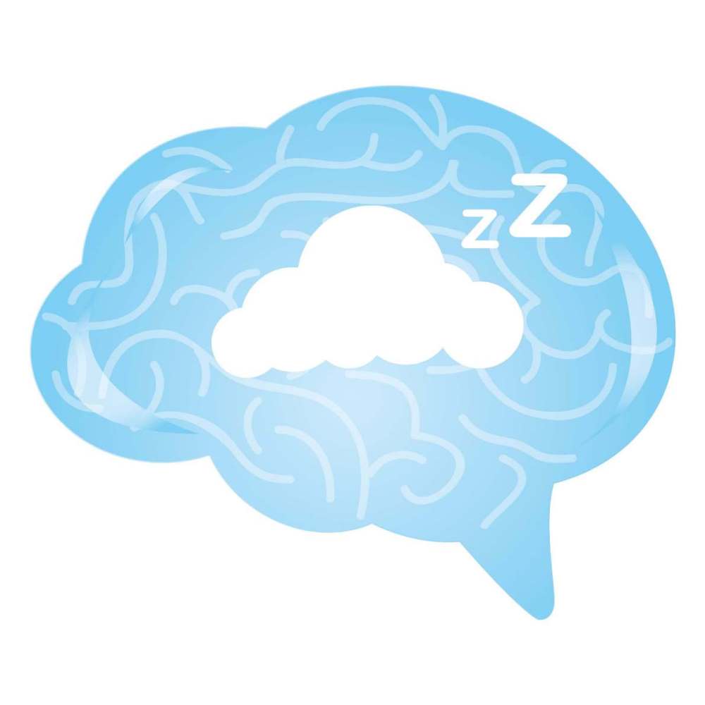 ブルーで描かれた脳が眠っている